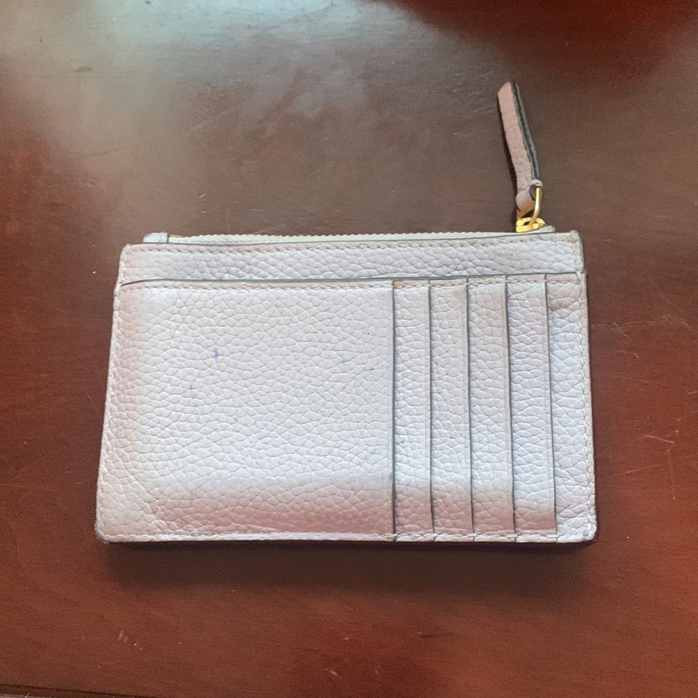 Tory Burch Wallet With Zipper and 5 card slots-Purple with Gold T - Picture 2 of 2